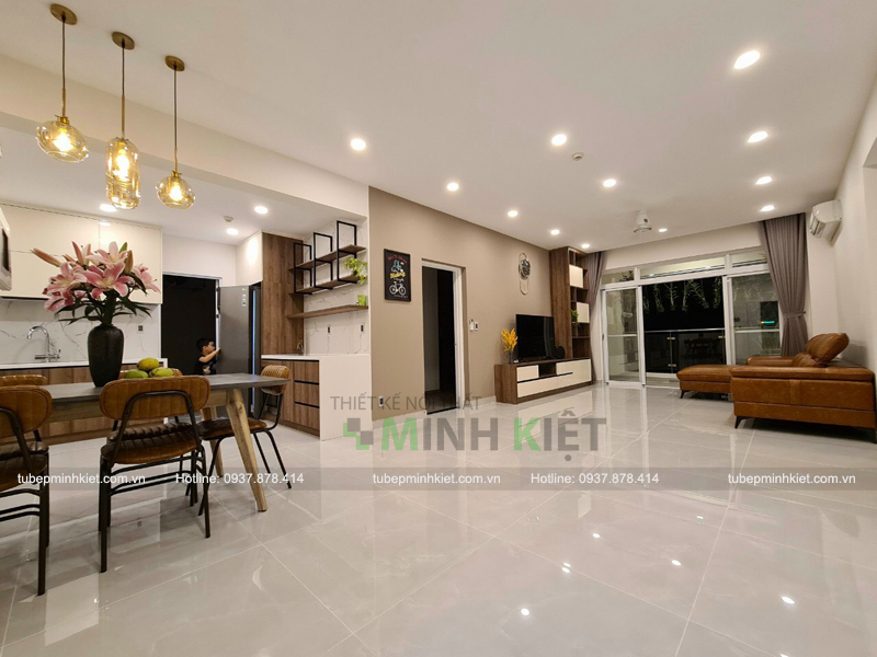 Tủ bếp gỗ nhà chị Vân CT077