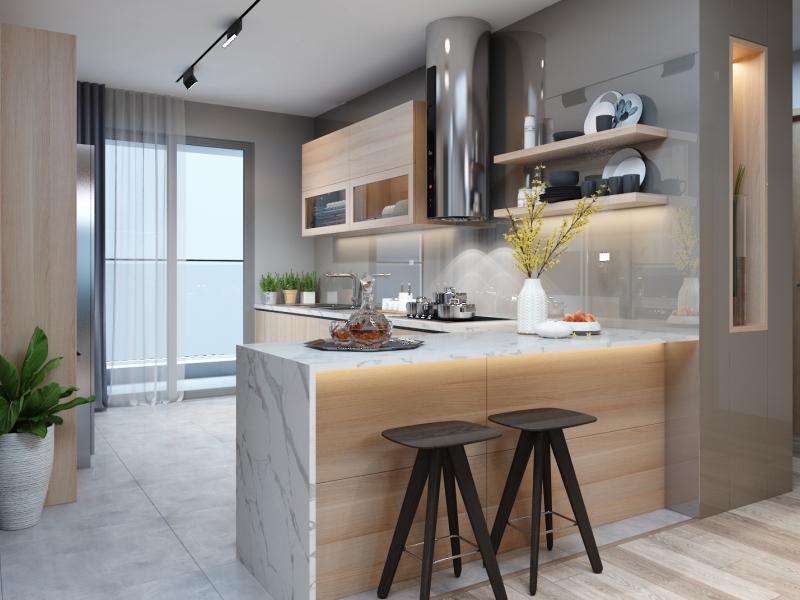 Tủ bếp đẹp MS048