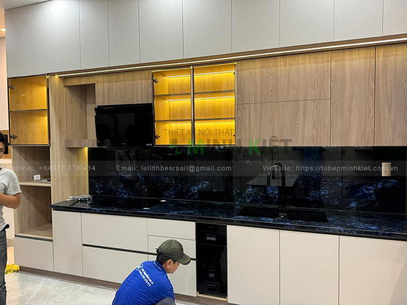 Tủ bếp đẹp nhà chị Liên CT120 Tủ bếp đẹp nhà chị Liên CT120