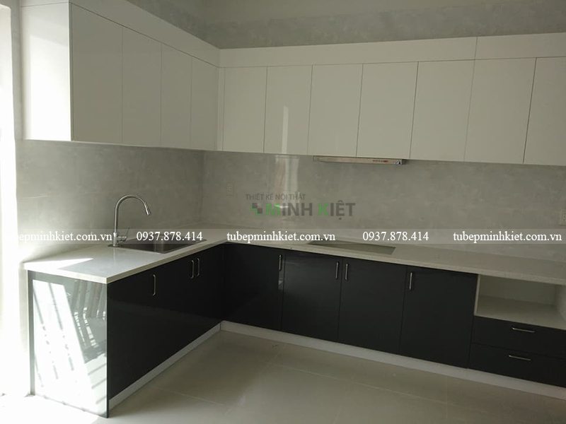 Tủ bếp đẹp nhà chị Hằng được thi công tại Linh Đông quận Thủ Đức với kiểu dáng chữ L đơn giản Tủ bếp đẹp nhà chị Hằng được thi công tại Linh Đông quận Thủ Đức với kiểu dáng chữ L đơn giản