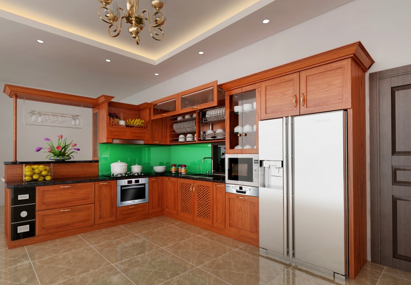 Tủ Bếp Gỗ Tự Nhiên G001