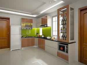 Mẫu tủ bếp chữ L TBL10