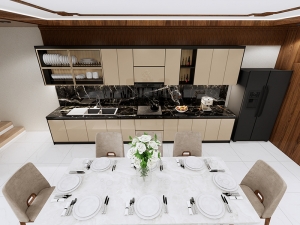 Mẫu tủ bếp chữ i TBI002