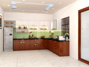 Mẫu tủ bếp chữ L TBL04
