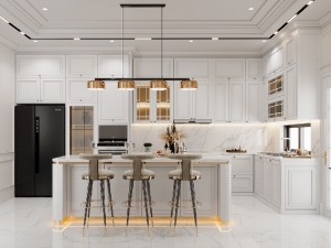 Mẫu tủ bếp chữ L TBL16