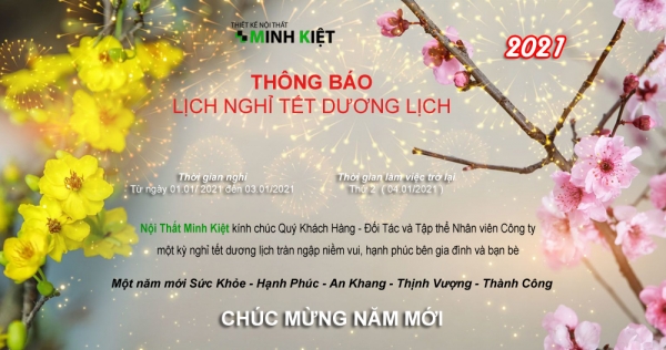 Thông báo Lịch Nghỉ tết dương lịch 2021