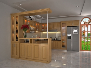Tủ bếp gỗ sồi G034