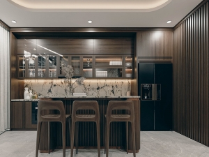 Mẫu tủ bếp chữ i TBI001