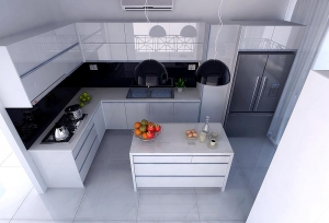 Mẫu tủ bếp chữ L TBL11