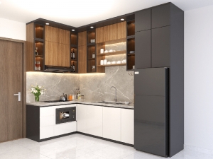 Mẫu tủ bếp chữ L TBL17