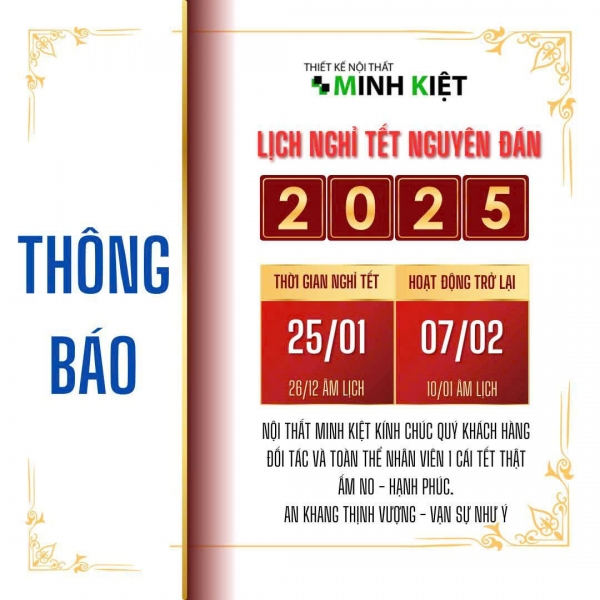 THÔNG BÁO LỊCH NGHỈ TẾT NGUYÊN ĐÁN 2025